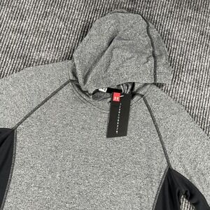 Under Armour HeatGear Pullover Shirt Womens Medium Gray Long Sleeve Hooded New